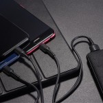 Borofone BX16 Καλώδιο σύνδεσης 3-σε-1 USB σε Micro-USB, Lightning, USB-C Μαύρο 1.0m 